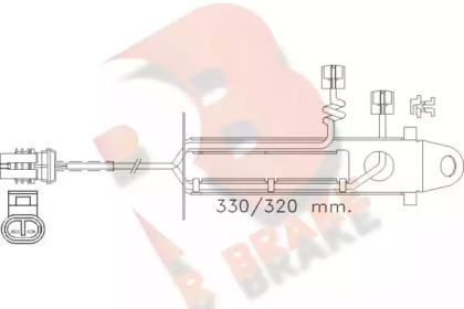 Сигнализатор, износ тормозных колодок R BRAKE 610361RB